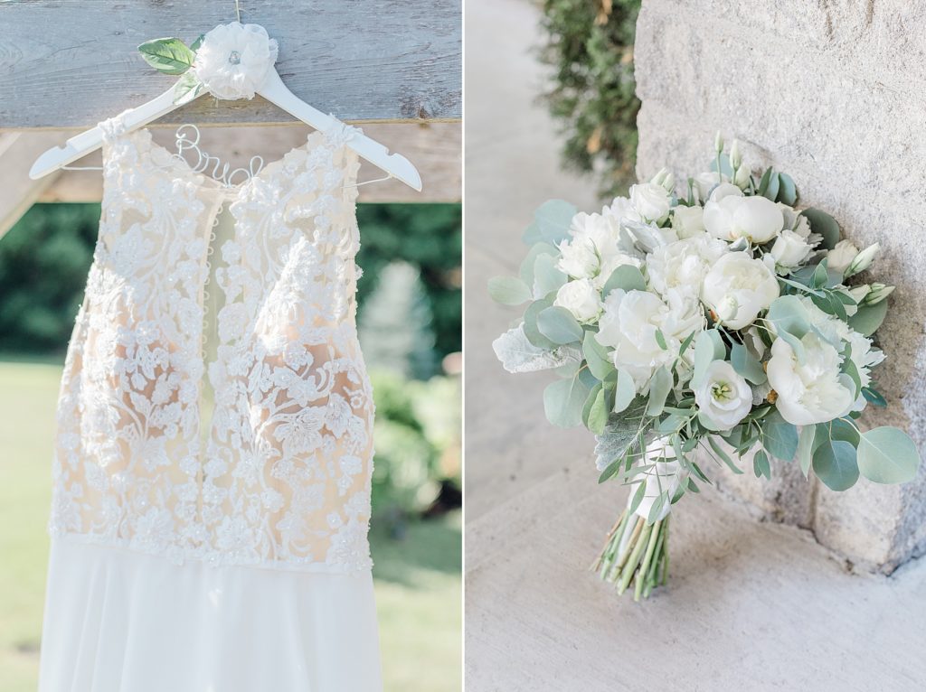 Renfrew Wedding Dress and Flowers