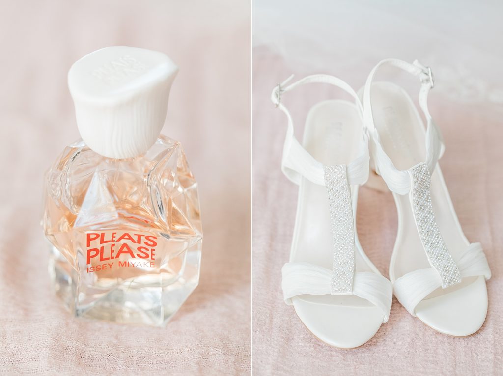brides shoes and brides perfume on wedding day in carleton place 