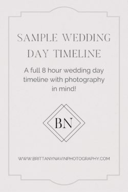 a full 8 hour sample wedding timeline with a first look