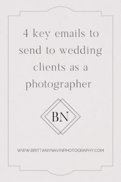 four key emails to send wedding clients as a wedding photographer before their wedding day