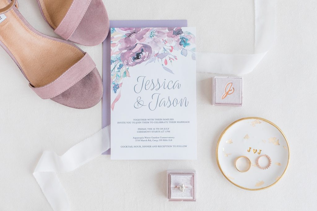 Stor by Margot Engagement ring and invitation suite for wedding at Aquatopia Wedding photographed by Brittany Navin Photography