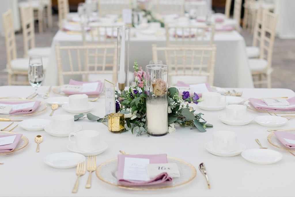 reception set up at Aquatopia wedding photographed by Brittany Navin Photography