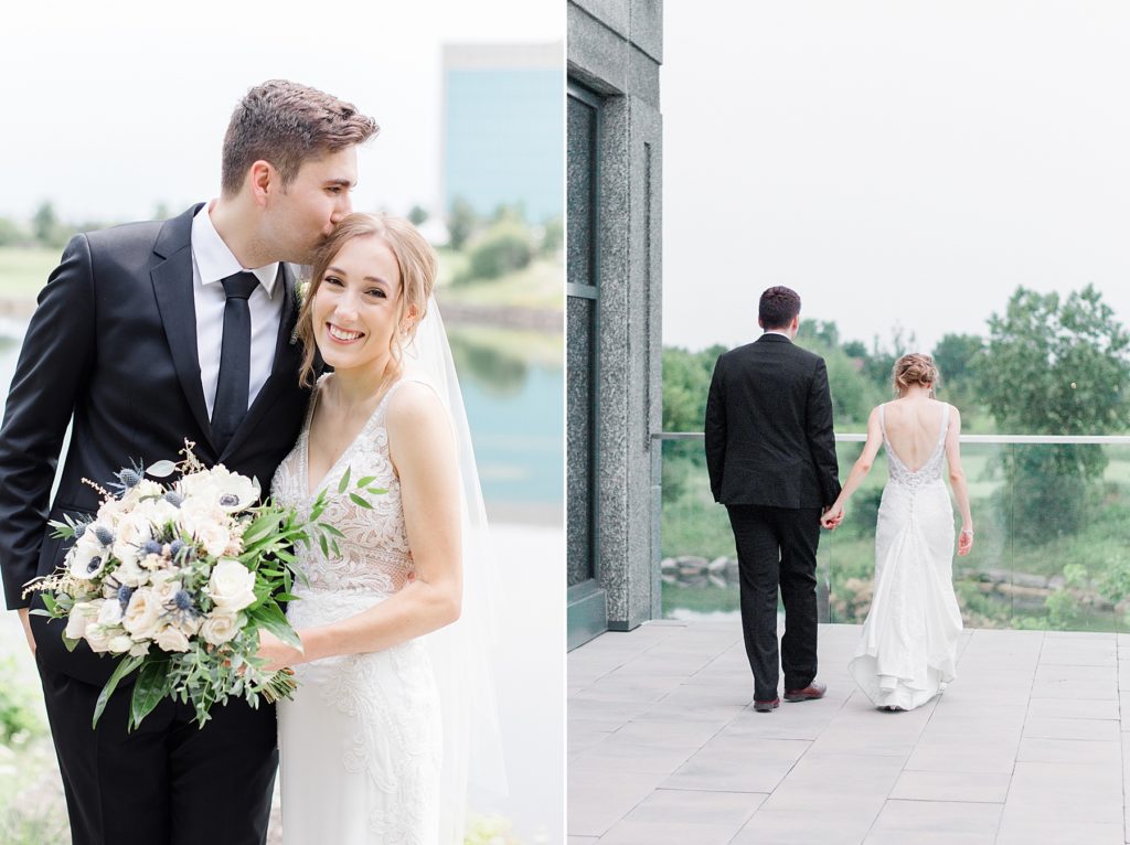 bride and groom at Brookstreet Hotel Wedding in Ottawa with Brittany Navin Photography