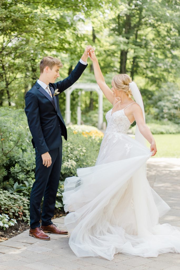 bride and groom dancing at Temple's Sugar Bush Wedding Photographed by Brittany Navin