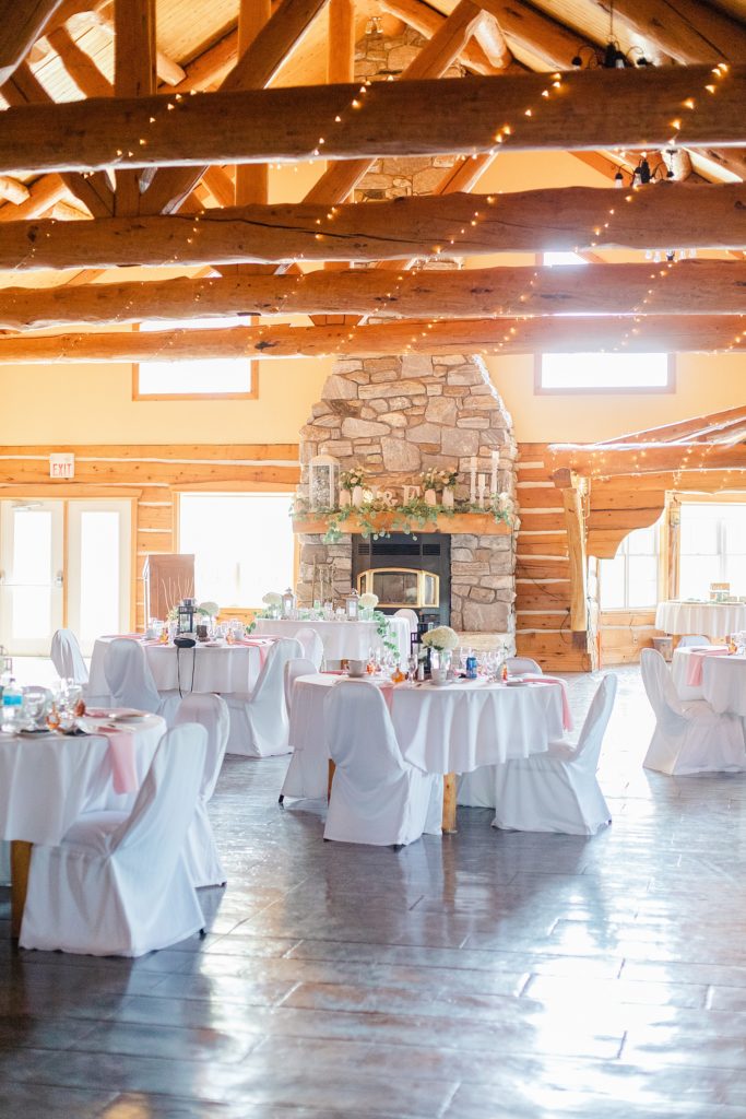 reception set up at timber run golf course wedding in Lanark, Ontario photographed by Brittany Navin