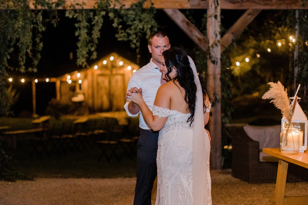 first dance for husband and wife at Adelina Barn Wedding Photographed By Brittany Navin Photography