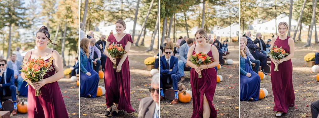 bridesmaids at Calabogie Peaks wedding photographed by Brittany Navin Photography