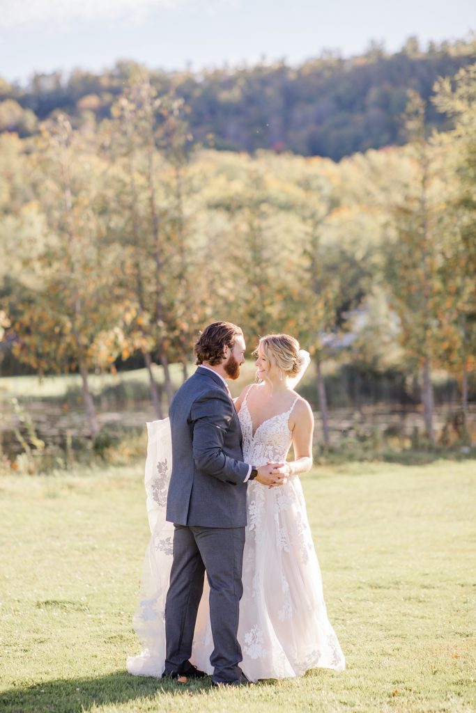 bride and groom portraits at Calabogie Peaks wedding photographed by Brittany Navin Photography