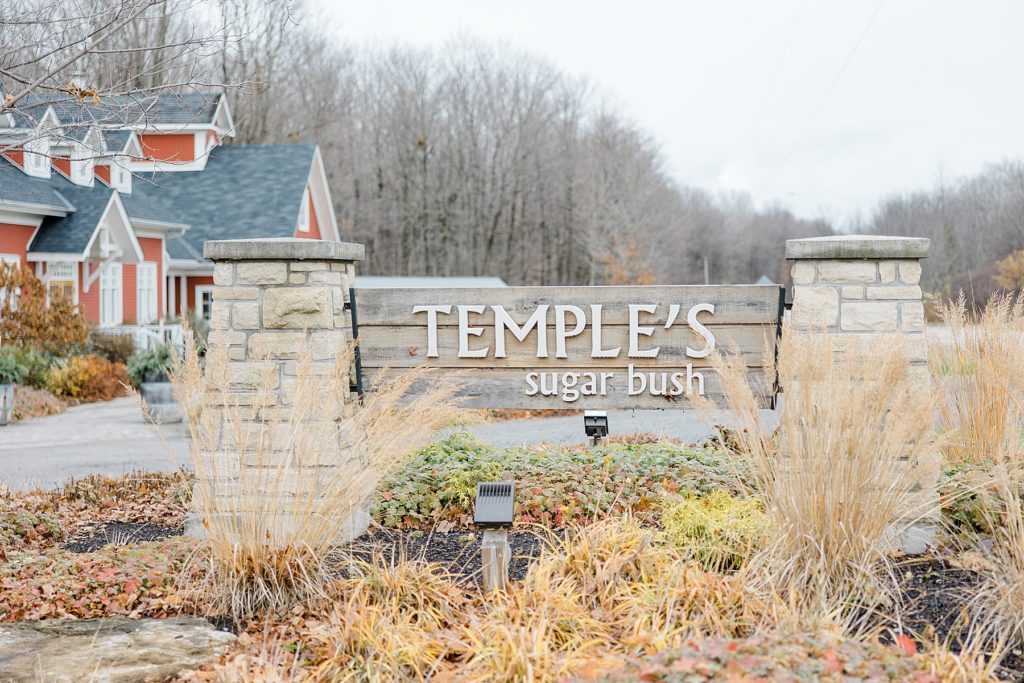 Outside of temples sugar bush for temples country weddings photographed by Brittany Navin Photography