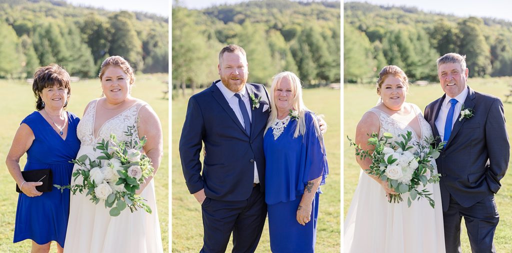 family portraits at calabogie peaks summer wedding photographed by Brittany Navin Photography