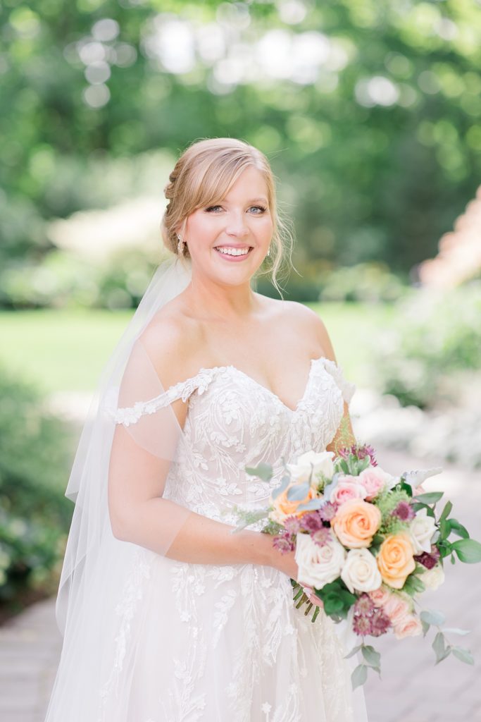 Bride Portraits in garden of Temple's Country Wedding photographed by Brittany Navin Photography 