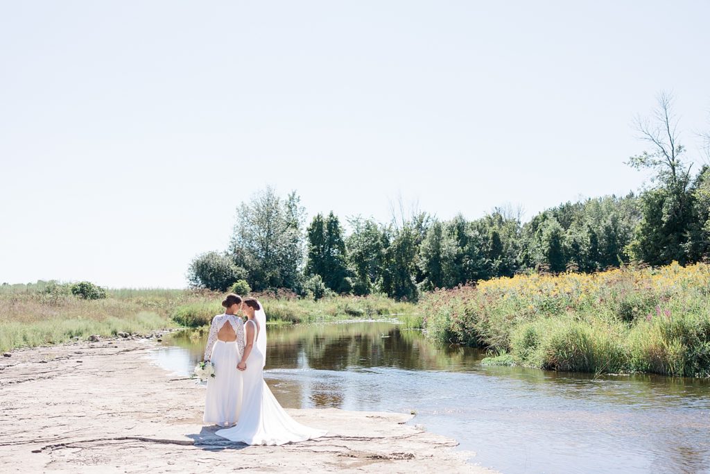 bride and bride portrait at Bleeks and Bergamot wedding in Ashton Ontario photographed by Brittany Navin Photography