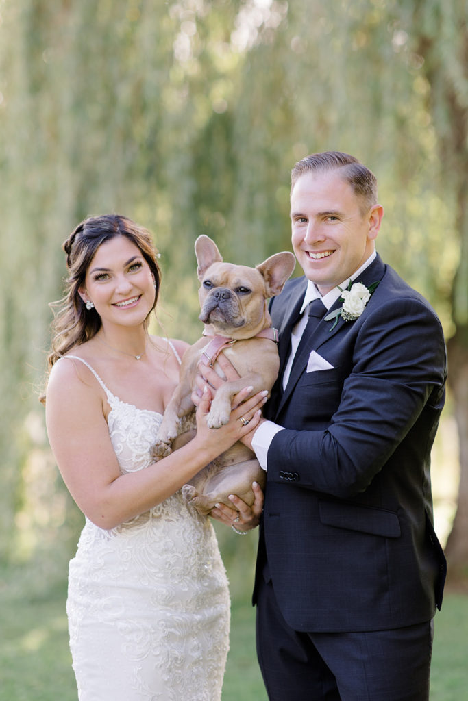 french bulldog puppy in wedding portraits photographed by Britany Navin Photography at Strathmere Wedding
