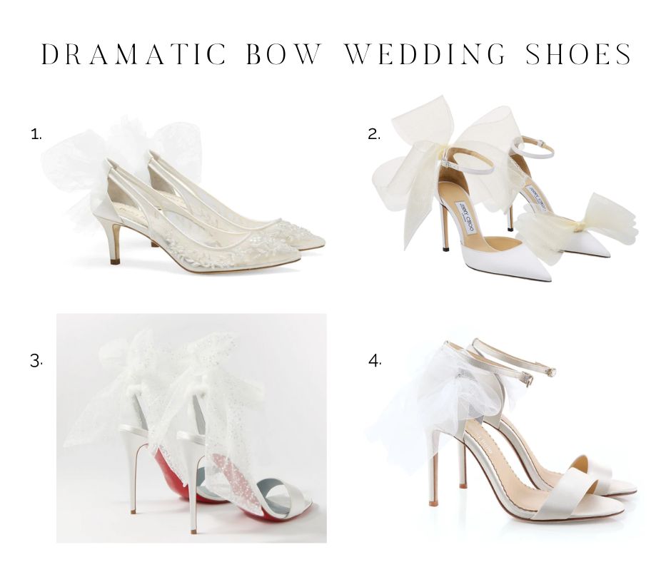 dramatic bow luxurious wedding shoes | Bella Belle, Jimmy Choo, Christian Louboutin