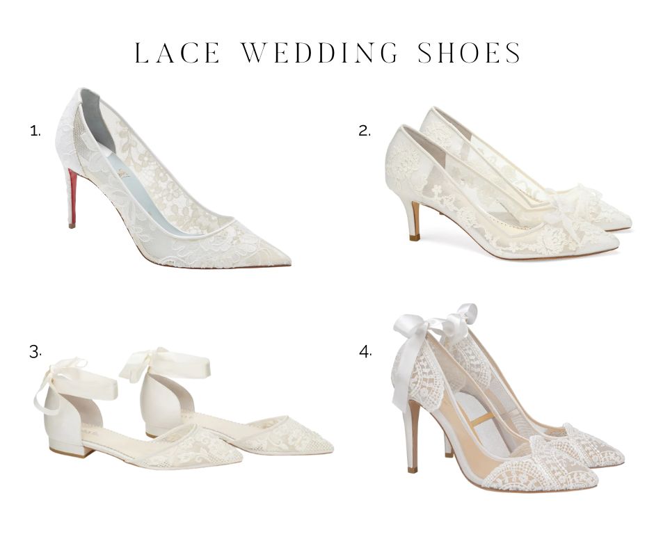 luxurious lace wedding shoes - christian louboutin, bella belle, and claire pettibone