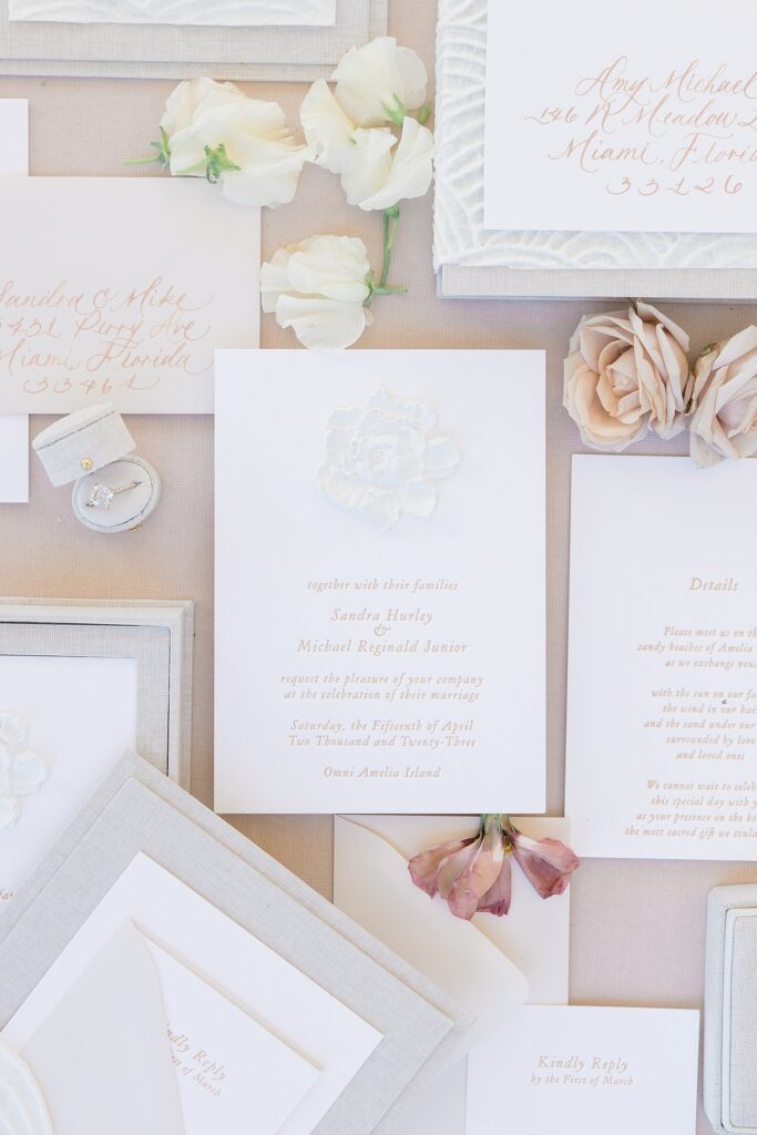 Detail image of wedding invitation suite by Inquisited photographed by Brittany Navin Photography