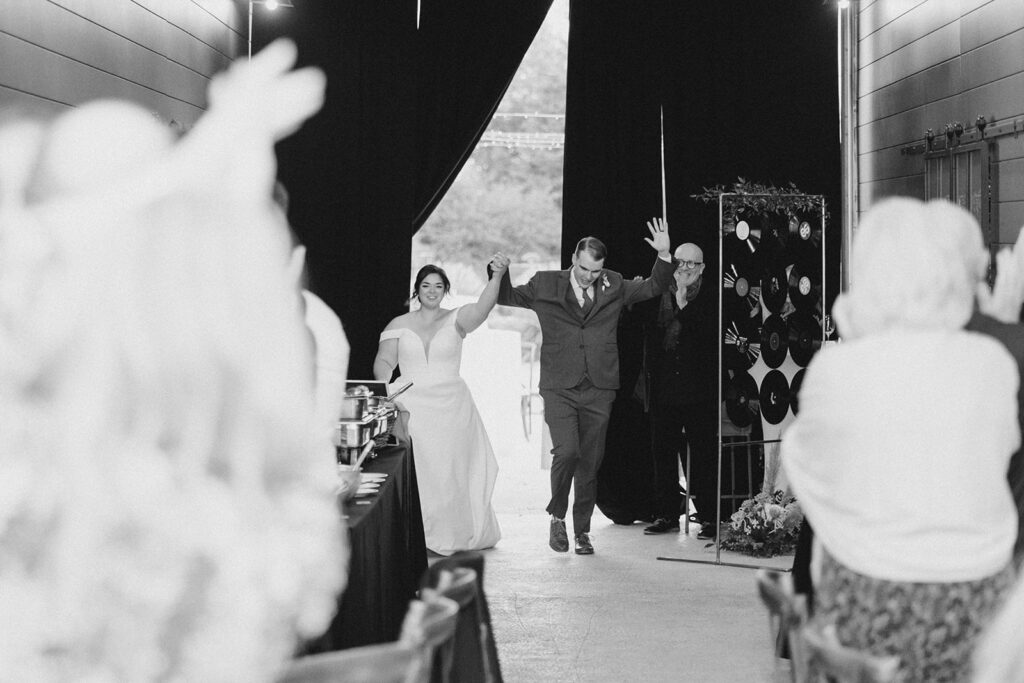 Grand entrance at Bleeks and Bergamot wedding in Ashton, Ontario photographed by Ottawa wedding photographer, Brittany Navin Photography